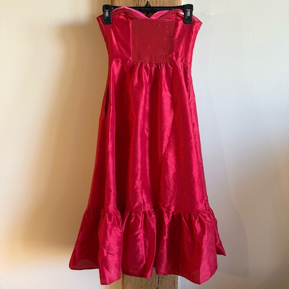 NWT Anthropologie Pink/Red Hutch Strapless Heart Maxi Dress - US 2P - Picture 10 of 12